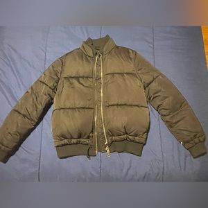 Black Topshop Puffer Bomber Jacket